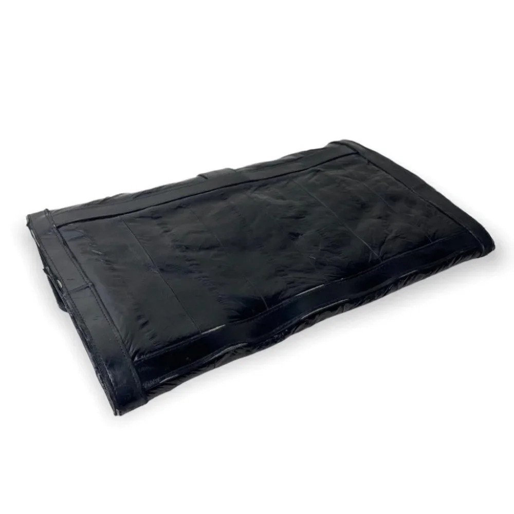 Vintage Black Eel Skin Clutch Made  in Korea - Picture 4 of 13